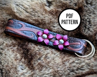 Falda de cuero con enredaderas y flores - Patrón PDF para marroquinería