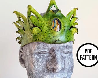 Flower Crown with Cabochon Inlay - PDF Pattern for Leather