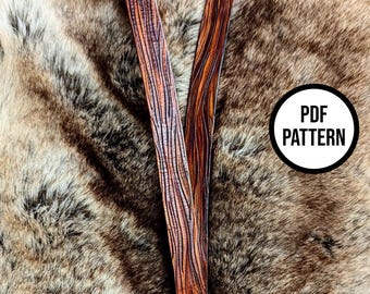 Patrón para cordón de cuero con textura de madera: Manualidades en cuero (Patrón en PDF)