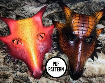 Dragon Mask Pattern - PDF Pattern for Leatherwork