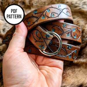 Vines Leather Ring Belt - PDF Pattern for Leatherwork