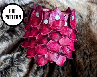 Patrón PDF de puños de cuero de escamas de dragón: inspirados en Rhaenyra Targaryen