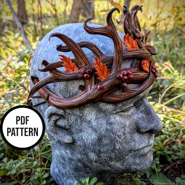 Autumn Elven King Crown - PDF Pattern for Leather