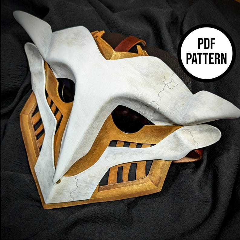 Angular Patterns Mask Ekko Mask Pattern From Arcane - PDF Pattern for Leather - Etsy
