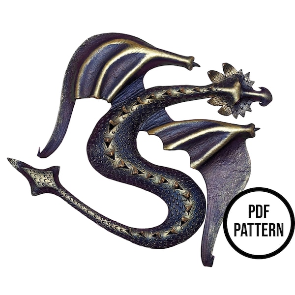 Leather Dragon Pattern for Decoration or Wall Hanging