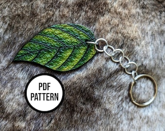 Leaf Leather Keychain PDF Pattern