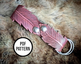 Leather Feather Belt Loop - PDF Pattern for Leathercraft