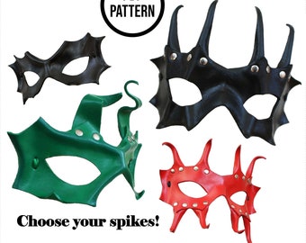 Spiked Leather Mask - Choose Your Design! PDF Pattern for Leatherwork