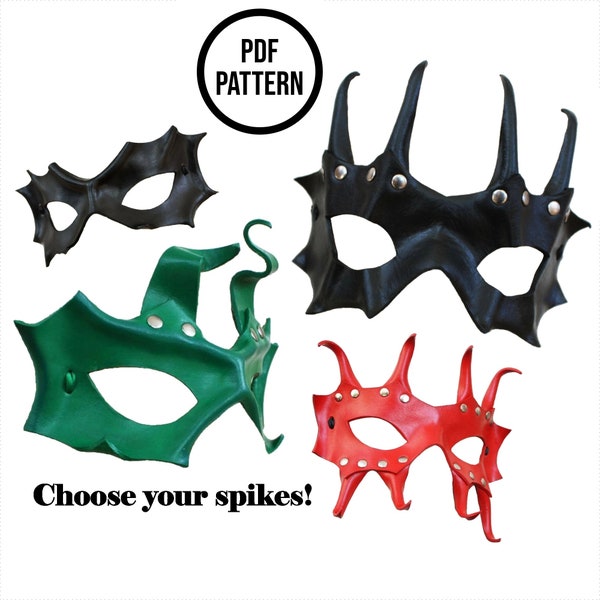 Spiked Leather Mask - Choose Your Design! PDF Pattern for Leatherwork