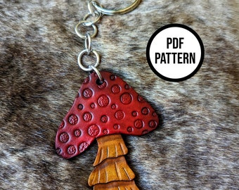 Mushroom Leather Keychain PDF Pattern