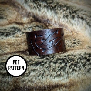 Twisted Fronds Leather Cuff Pattern - PDF Pattern for Leatherwork