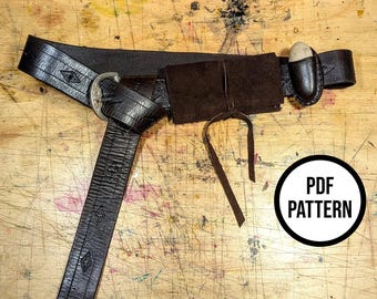 Aragorn Cosplay Belt Pattern (includes accessories!) - PDF Pattern for Leathercraft