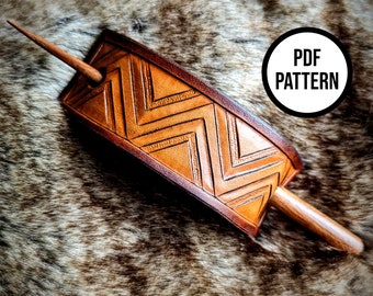 Geometric Leather Hair Stick - PDF Pattern for Leatherwork