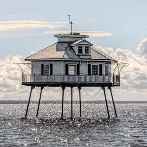 Middle Bay Lighthouse in Mobile Bay Alabama Photograph image 1