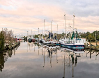 Shrimp Boats at Sunset on the Bayou,  Bayou la Batre, AL