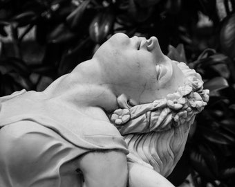 Black and White Peaceful Sleeping Angel Photograph