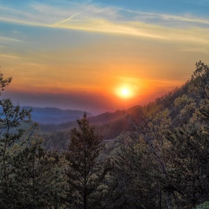 Beautiful Spring Sunset on the Foothills Parkway in the Great Smoky Mountains image 1