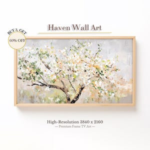 Spring Blooming Tree Frame TV Art - Impressionist Oil Painting Digital Wallpaper | TSL077