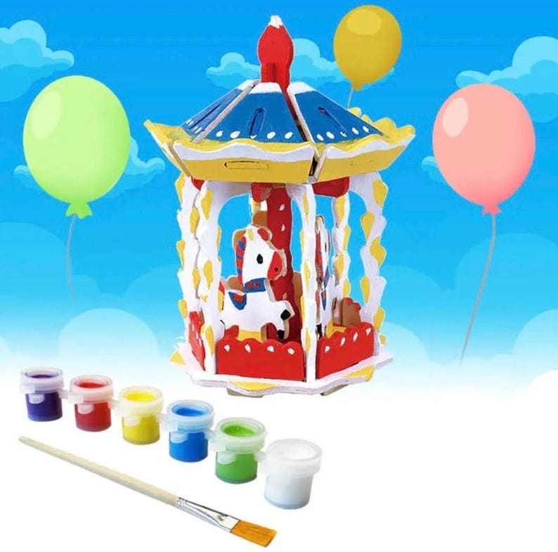 Paint Carousel Allessimo 3D Paint Creat Puzzle (carousel - 43pcs) Model Paint Kit - Etsy