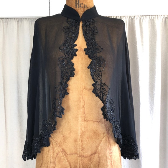 90s does Victorian DEADSTOCK Sheer Beaded Evening… - image 2