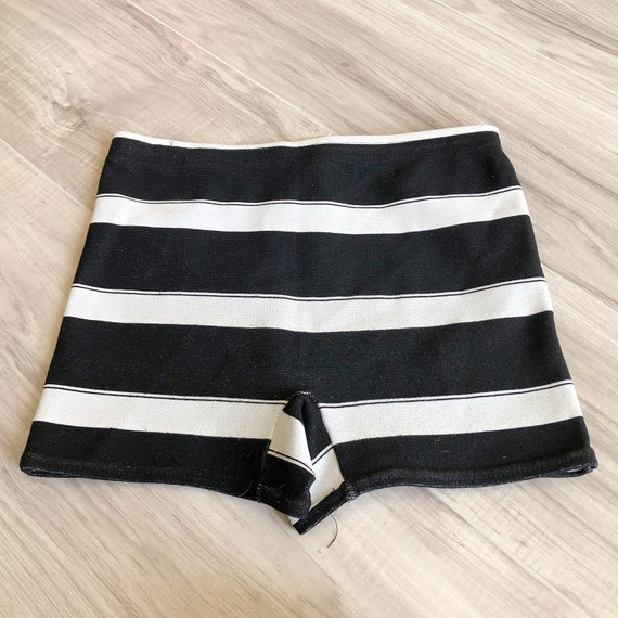 50s Tiny Fit Striped Nylon Knit Swim Trunks Union… - image 1