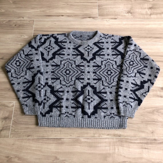 geometric sweater 90s navy Gem
