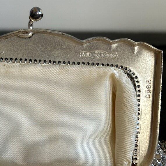 Vintage 40s Whiting and Davis Small Silver Mesh M… - image 7