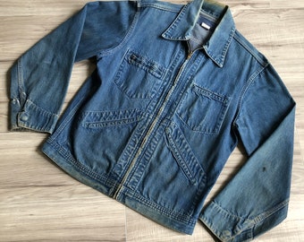 50s/60s BEST OshKosh Denim Workwear Chore Jacket Union Made M