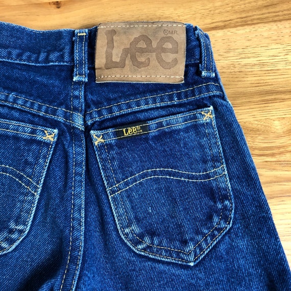 80s Kids Lee Dark Denim High Waist Western Slim T… - image 6