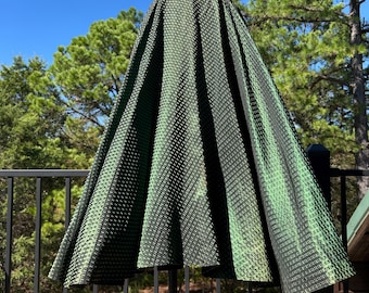 Vintage 40s/50s Iridescent Green Wasp Waist Side Zip Full Circle Midi Skirt XXS