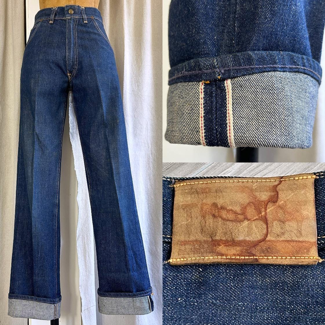 VINTAGE DYED SELVEDGE DENIM WORKER PANTS (VINTAGE INDIGO)