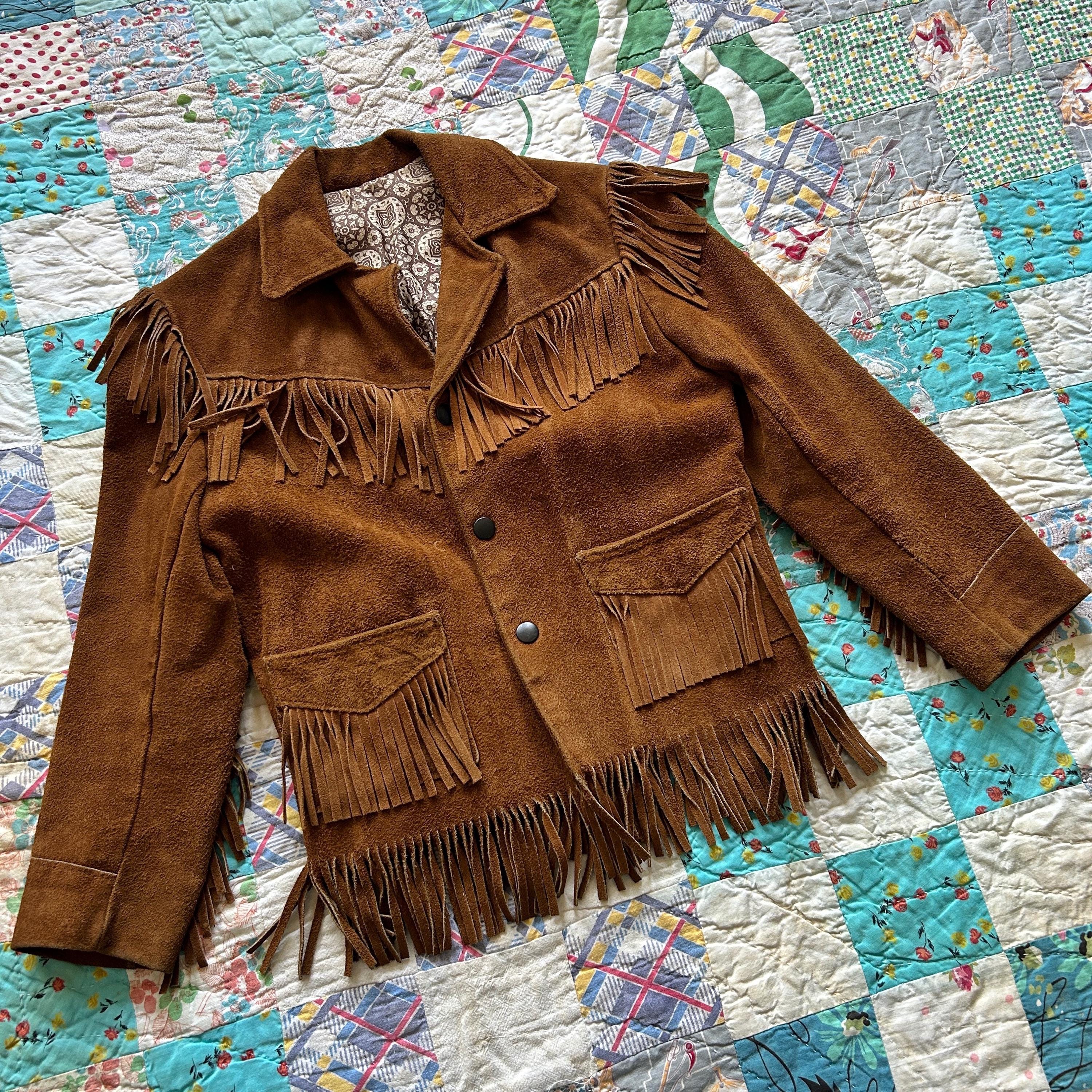 Vintage Suede Fringe Jacket - Etsy