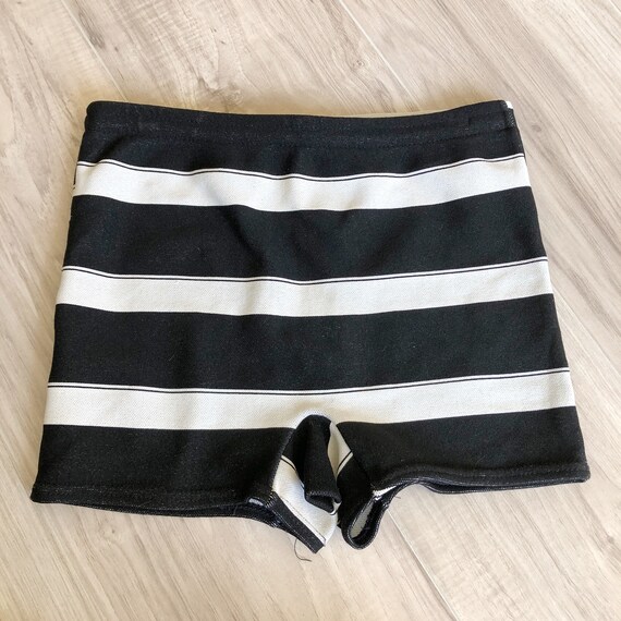 50s Tiny Fit Striped Nylon Knit Swim Trunks Union… - image 5