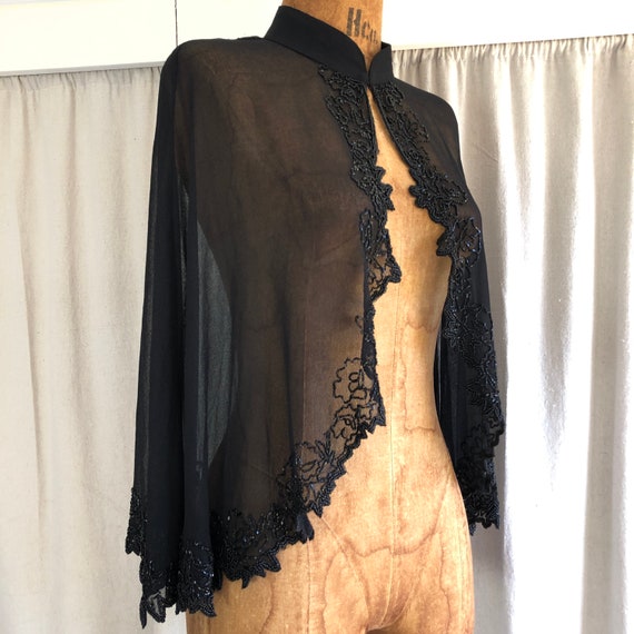 90s does Victorian DEADSTOCK Sheer Beaded Evening… - image 4