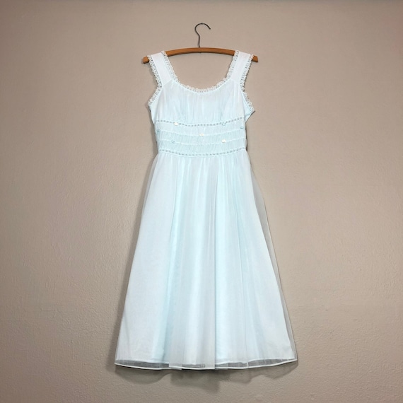50s Gotham Nylon Chiffon Ruched Gathered Bodice Sk