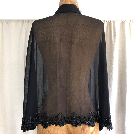 90s does Victorian DEADSTOCK Sheer Beaded Evening… - image 5