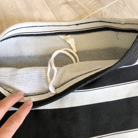 50s Tiny Fit Striped Nylon Knit Swim Trunks Union… - image 2