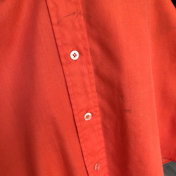 50s/60s Orange Dagger Collar Button Down Bowling … - image 5