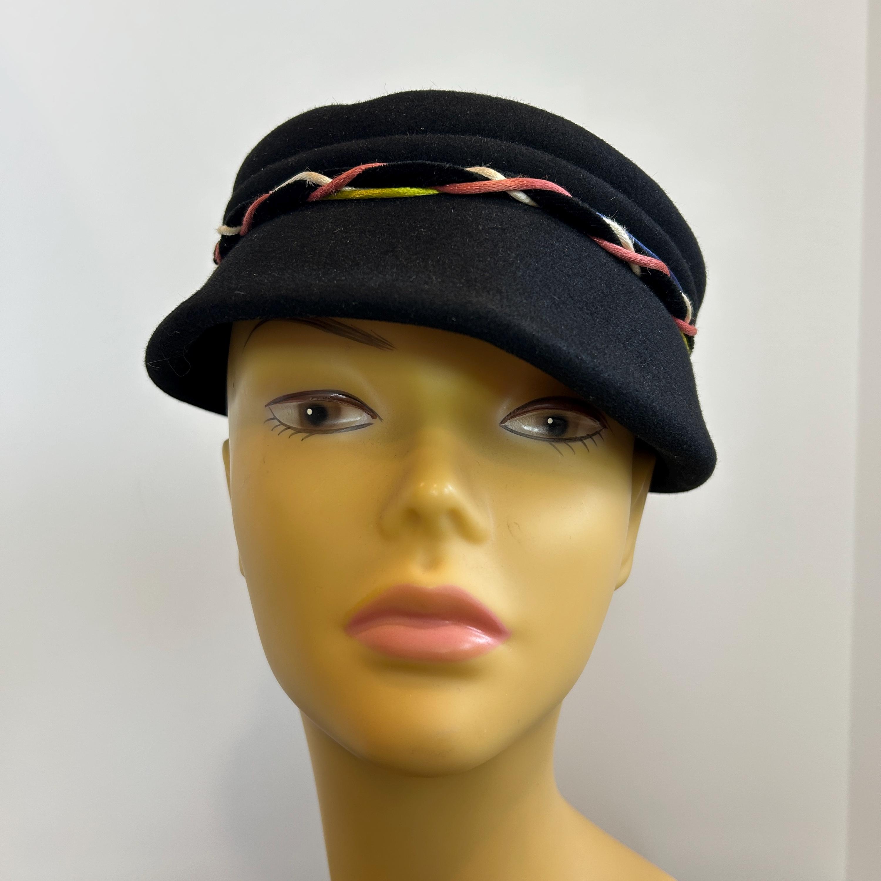 Vintage Chanel Boiled Wool Cloche Hat Womens 1920s Look 100% Wool Beret Beanie Cloche Bucket  main image 4