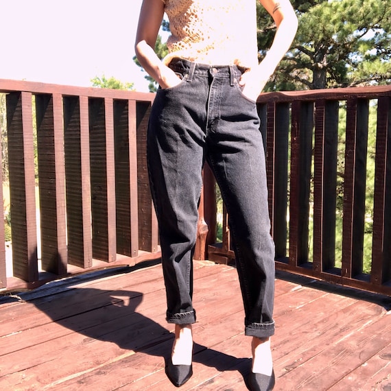 Levi's 550 Relaxed Fit Black Denim Jeans Vintage 1990s Made