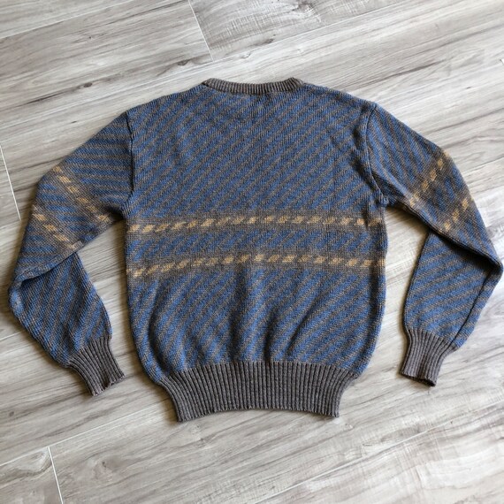 70s/80s Tan Taupe Slate Geometric Sweater - image 4