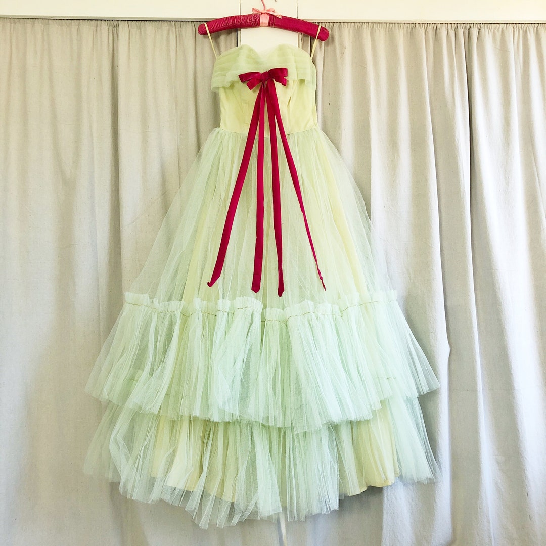 Mint Green Tiered Ruffle Long Prom Dress,DP0158