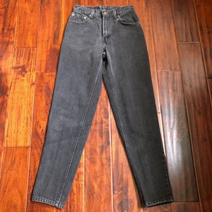90s Levi's 550 Black Denim High Rise Tapered Jeans Made in USA Sz 5 - Etsy