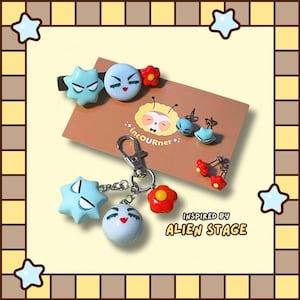 Horquilla y pendientes de arcilla Ivan y Till (escenario Alien)