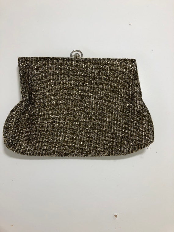 gold woven clutch bag