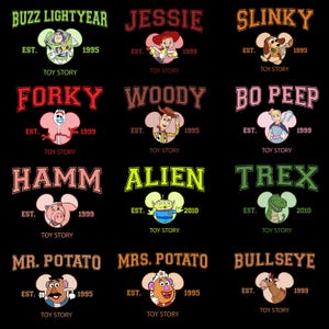 Toy Story Character Png Clipart, Toy Story Movie Png, Woody Jessie Rex Buzz Lightyear Png, Family Trip Png, Toy Story Sublimation Design