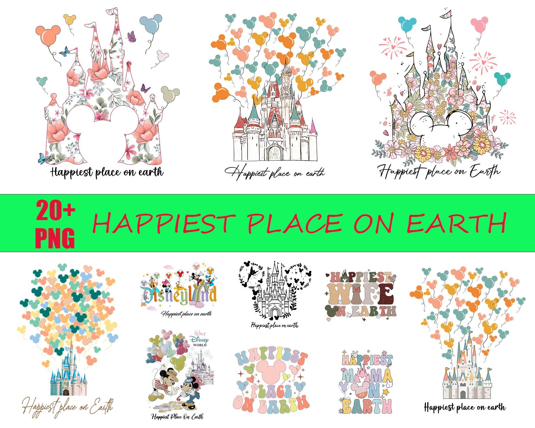 20+ Happiest Place On Earth Png Bundle, Magical Castle Png, Family Vacation Png, Disney Trip 2025, Magic Kingdom Png, Mouse Castle Png