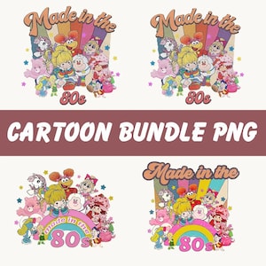 Cartoon 80s Bundle Png, Straberry Png, Cartoon Friends Png, Made In The 80's Png, Besties 80s Png, Rainbow 80s Png, 80s Birthday Party PNG