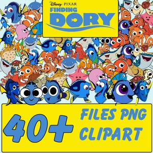 Finding Nemo PNG-SVG Bundle, Nemo Png, Finding Dory Nemo Cartoon Movie, Nemo Cake Topper, Fish Clipart for Nemo Birthday