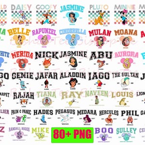80+ Disney Character Png Bundle, Mickey And Friends Png, Disney Princess Png, Disney Trip 2025, Family Vacation Png, Cartoon Character